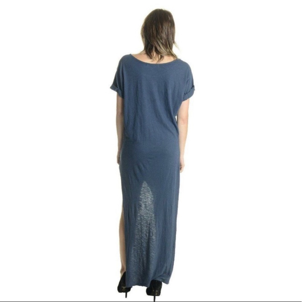 Sz 2 (M) NWT Stillwater Sonoran Dusty Blue Asymmetrical Hem Maxi Dress - Picture 2 of 9